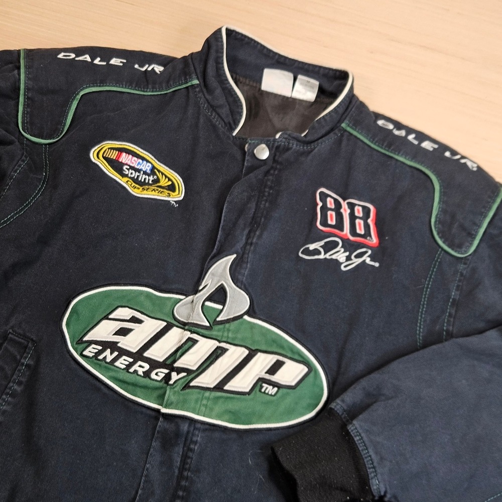 Dale Earnhardt Jr Winner's Circle NASCAR Racing Jacket Men M Black Amp Energy